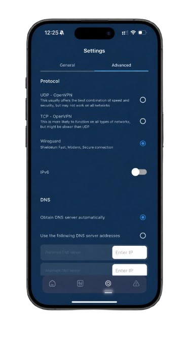 Illustrative VPNClient connection settings on iPhone